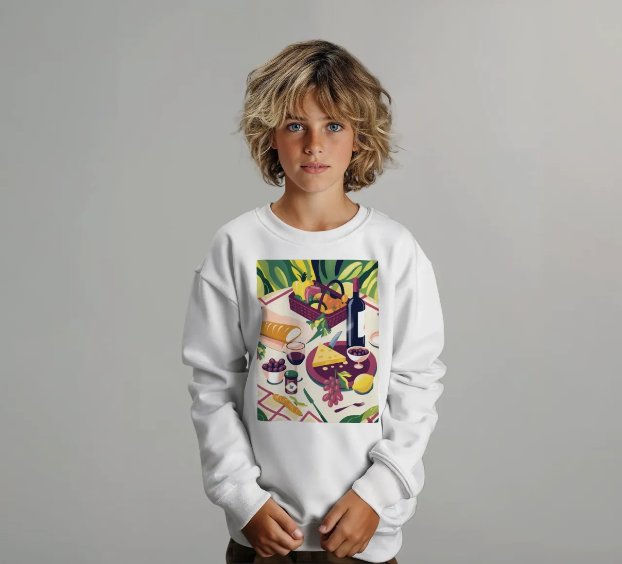 Picnic Delight kids sweatshirt by Artie Shifa