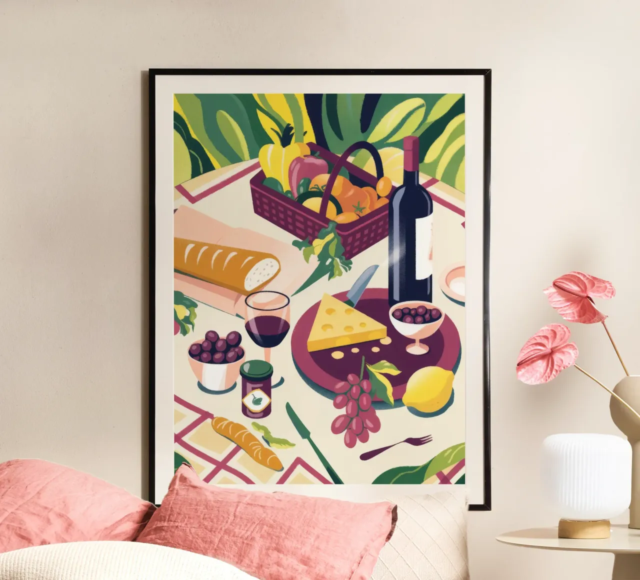Delizia da picnic poster con telaio in alluminio da Artie Shifa