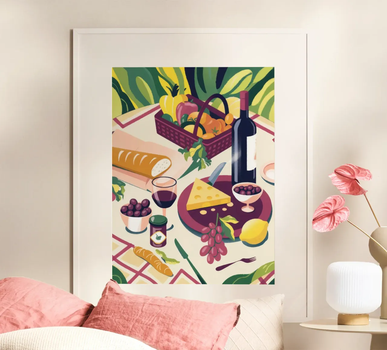 Delizia da picnic poster con telaio in alluminio da Artie Shifa