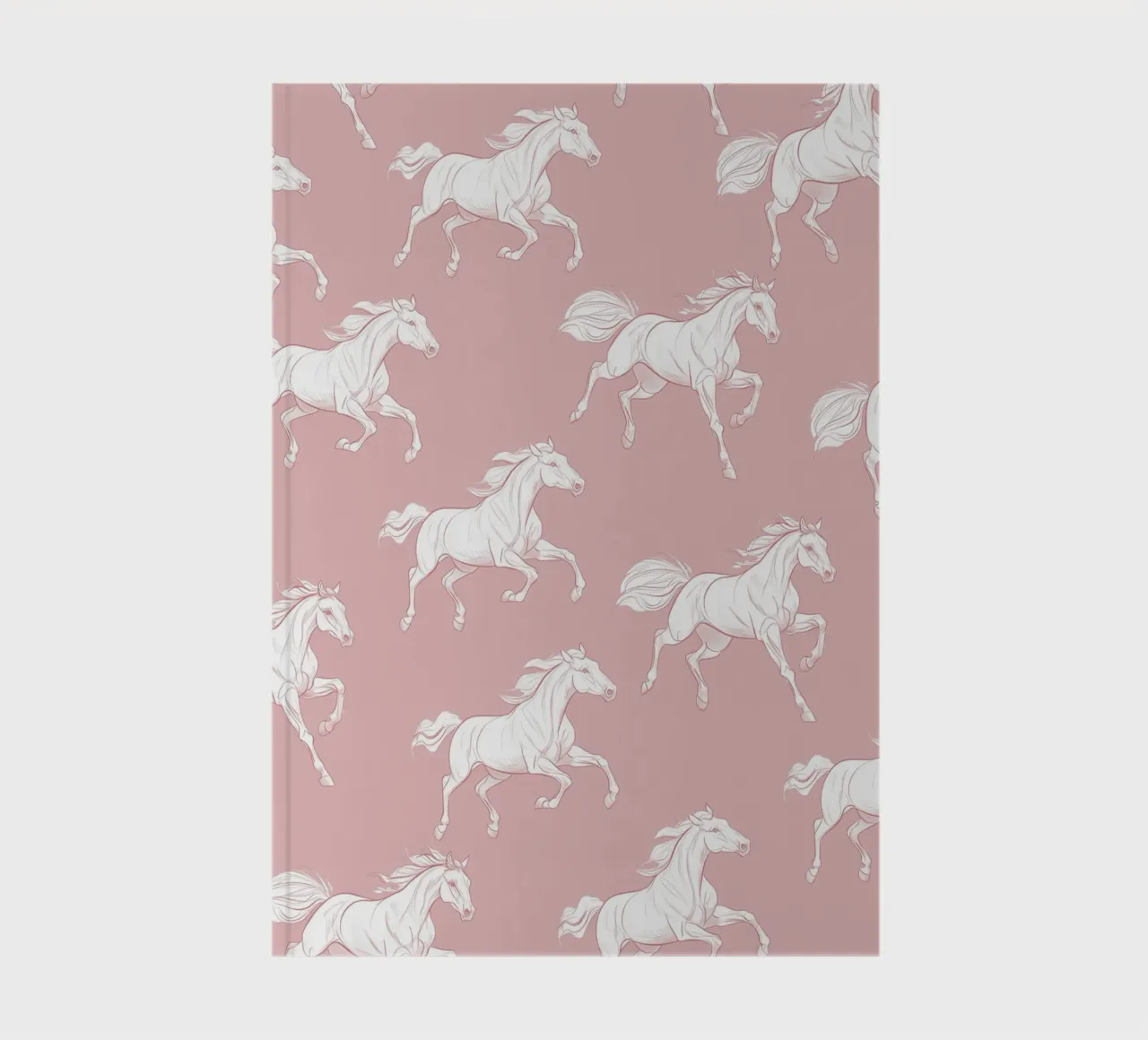White Horses Pattern notebook by Jungle Joy Art