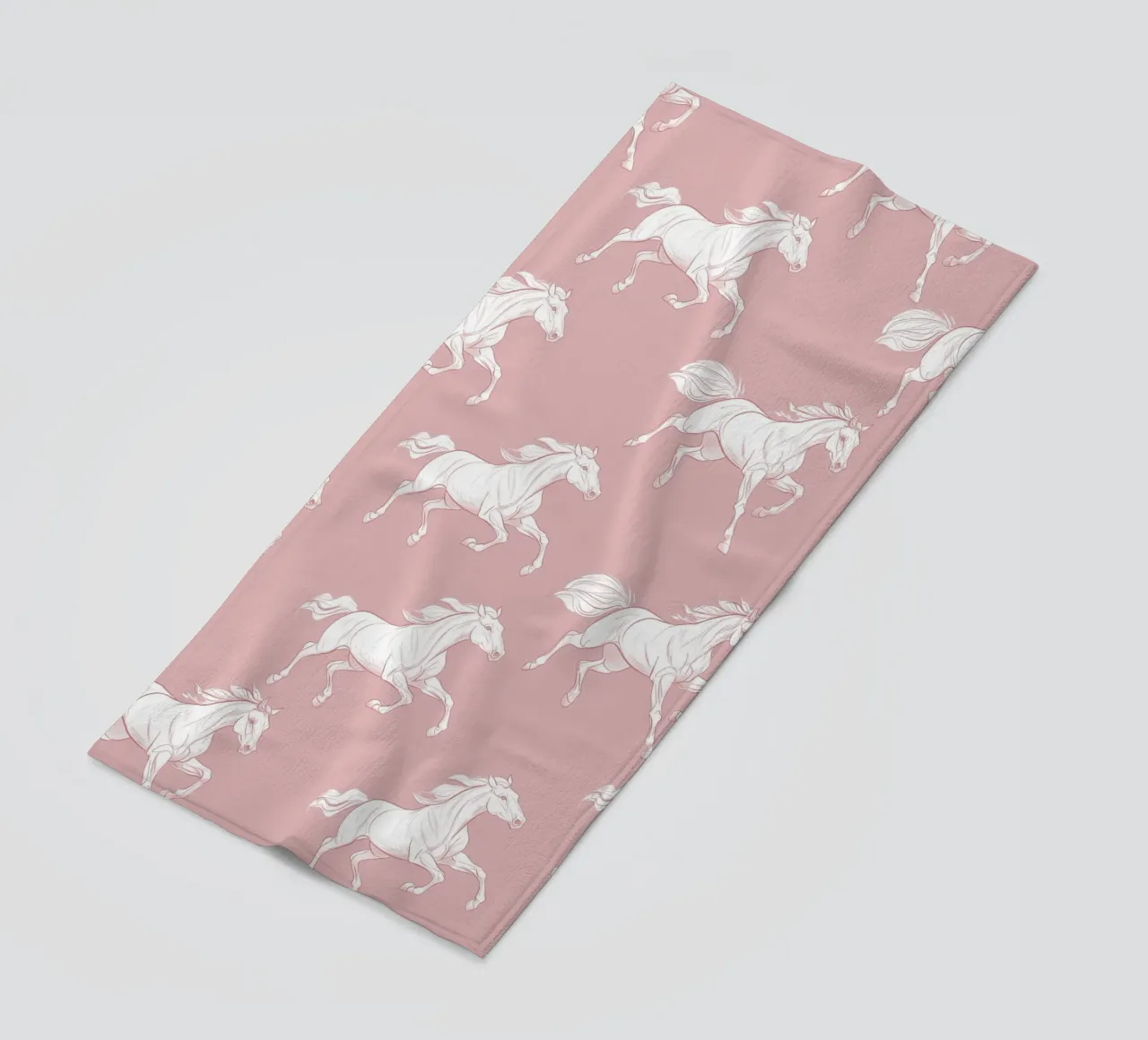 Motivo Cavalli bianchi telo mare da Jungle Joy Art