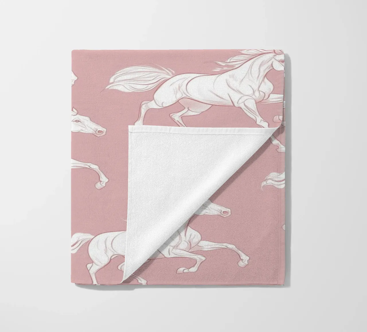 Motivo Cavalli bianchi telo mare da Jungle Joy Art