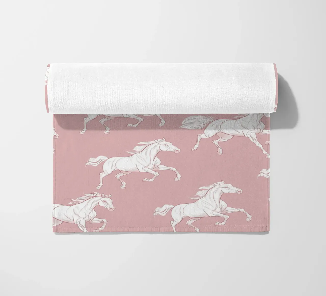 Motivo Cavalli bianchi telo mare da Jungle Joy Art