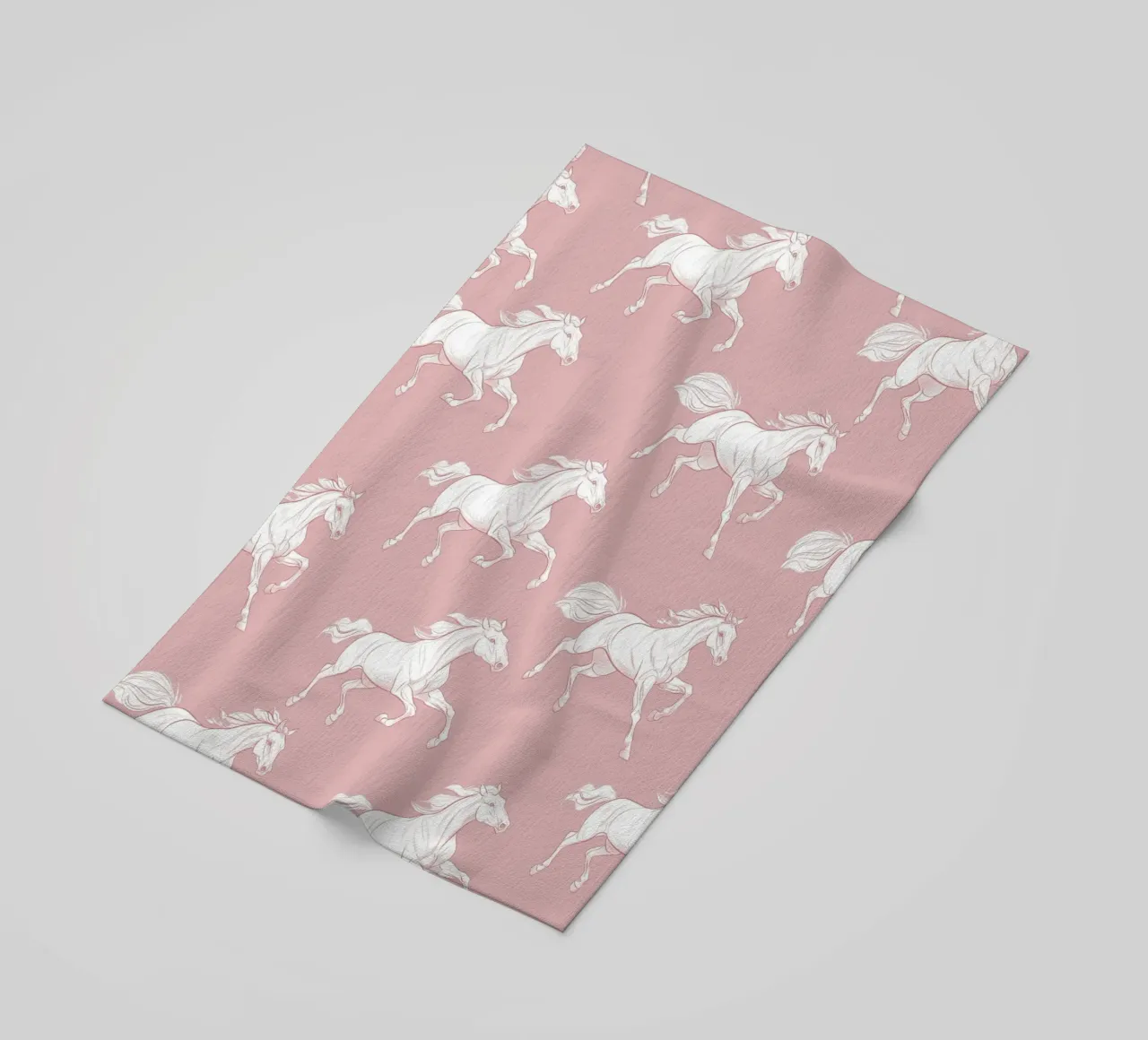 Motivo Cavalli bianchi telo mare da Jungle Joy Art