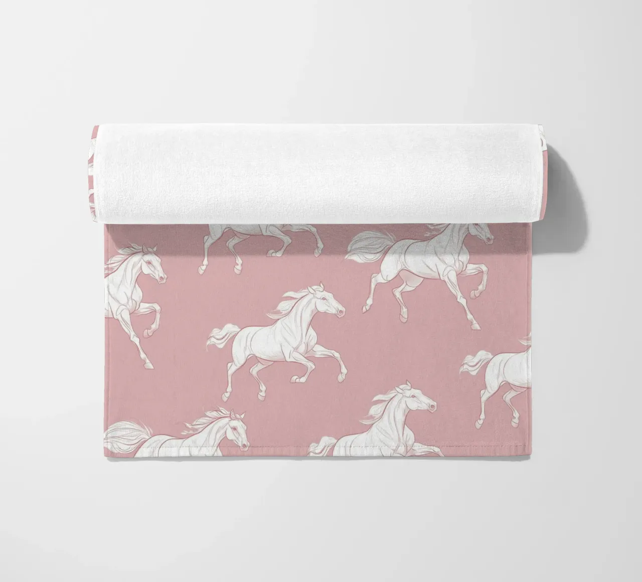 Motivo Cavalli bianchi telo mare da Jungle Joy Art