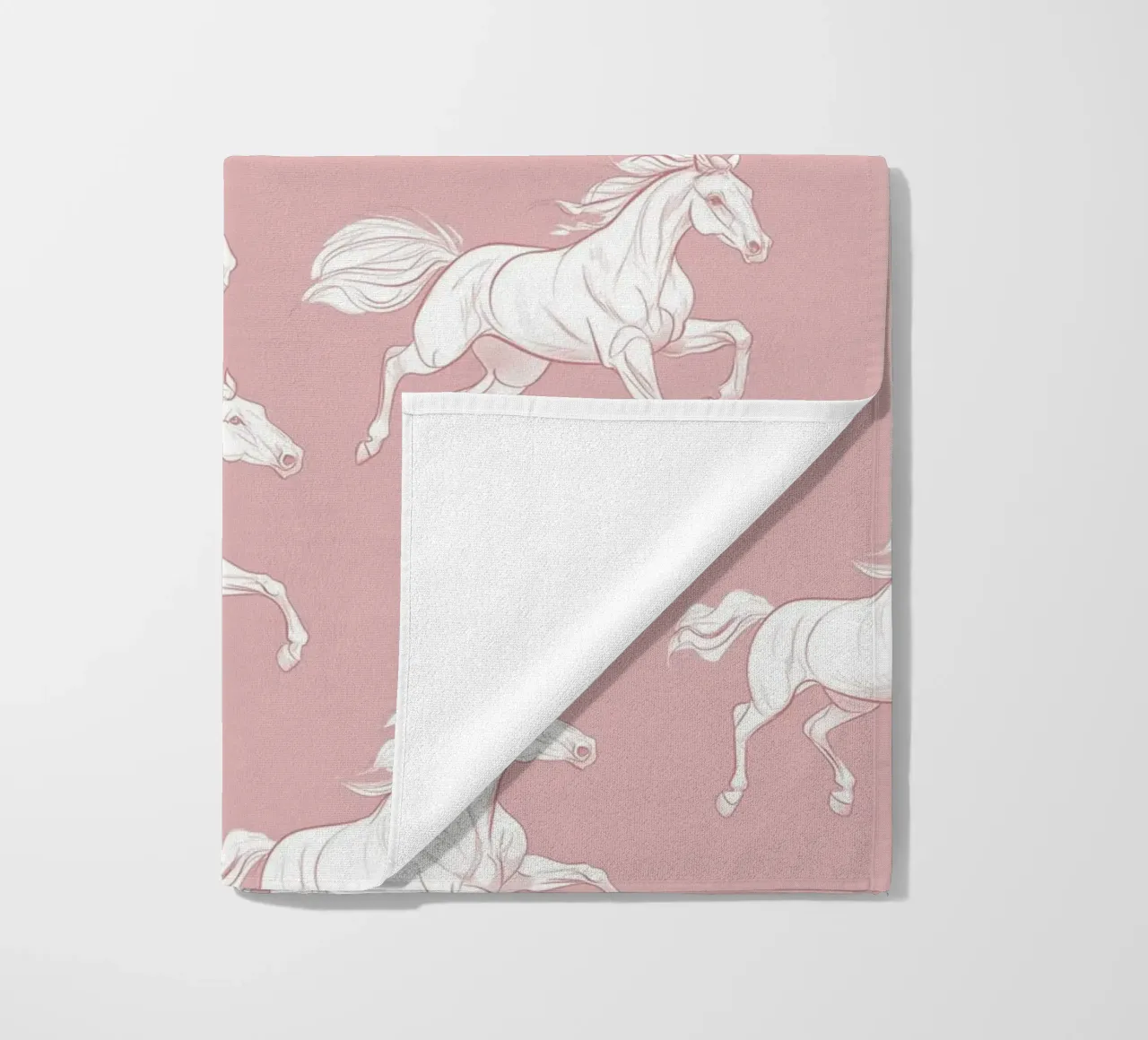 Motivo Cavalli bianchi telo mare da Jungle Joy Art