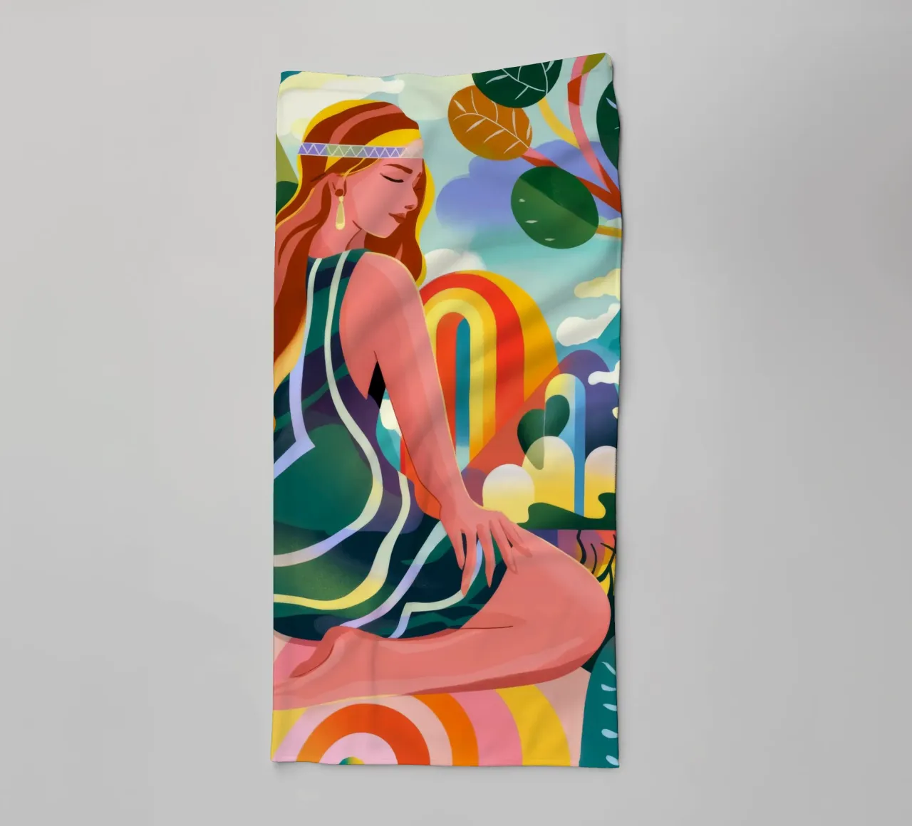 Whimsical Reverie towel by Artie Shifa