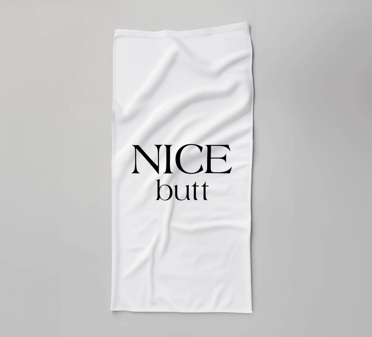 Nice Butt Typography Simple Minimalist Elegant towel by YV TYPOGRAPHY
