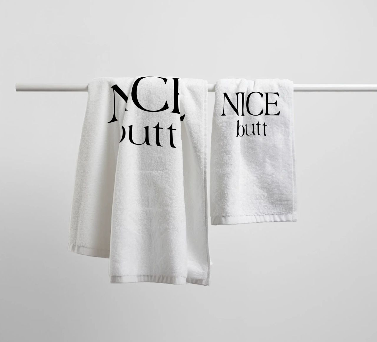 Nice Butt Typography Simple Minimalist Elegant towel by YV TYPOGRAPHY