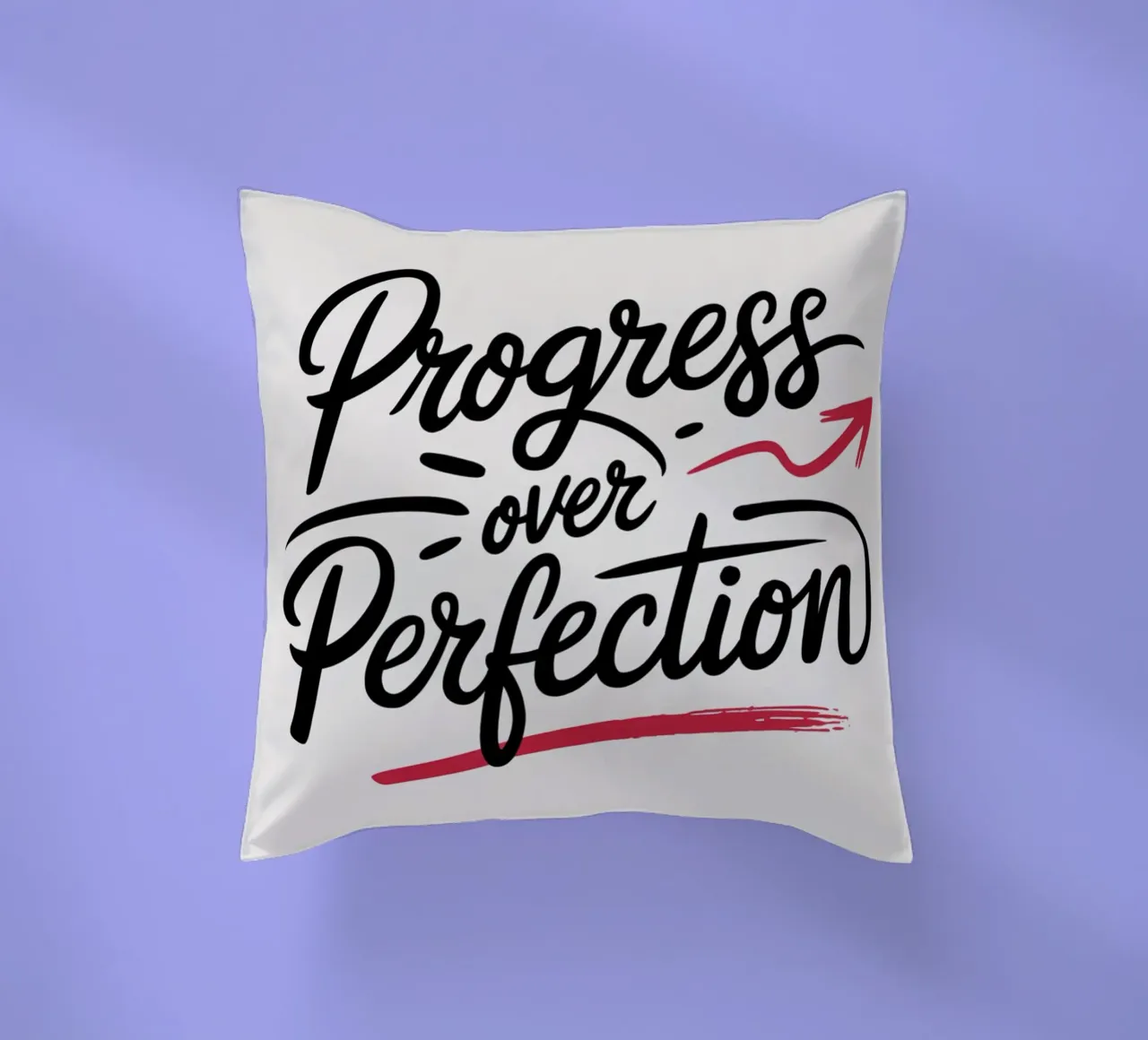 Progress Over Perfection decorative cushion by logic