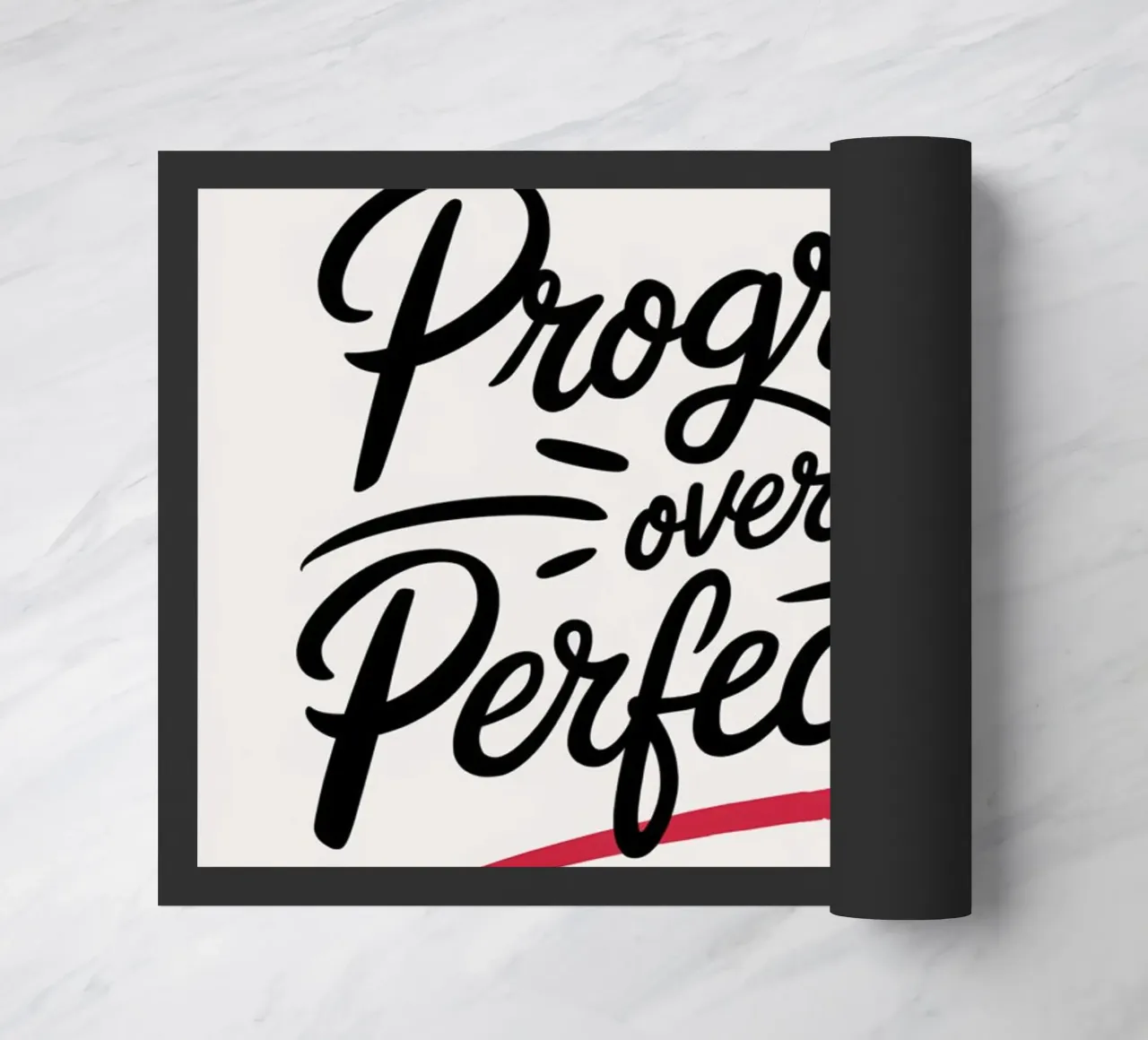 Progress Over Perfection doormat by logic