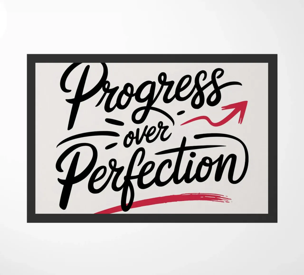 Progress Over Perfection doormat by logic
