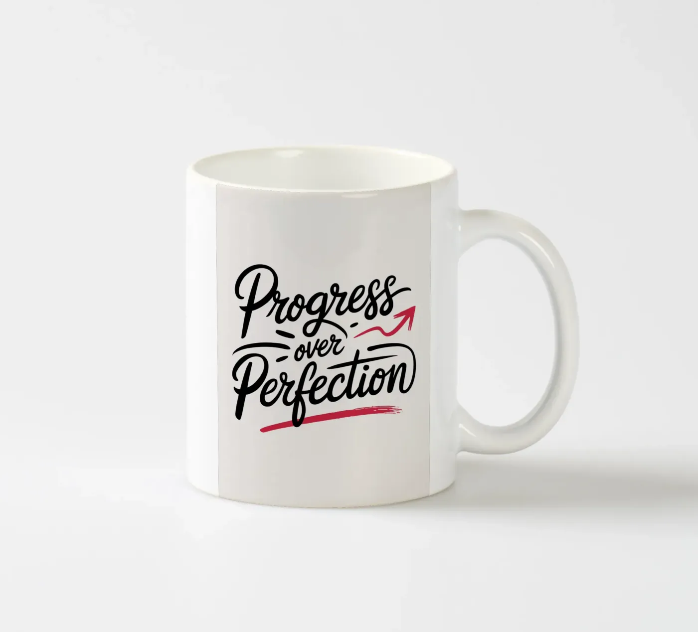 Progress Over Perfection ceramic mug by logic