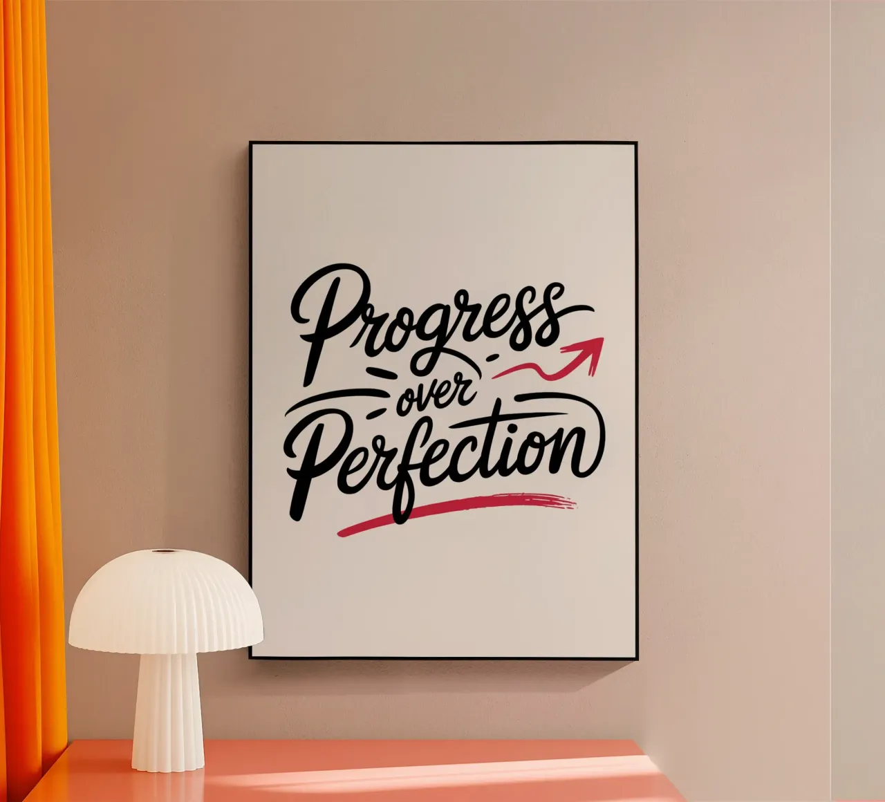 Vooruitgang boven perfectie acryl van logic