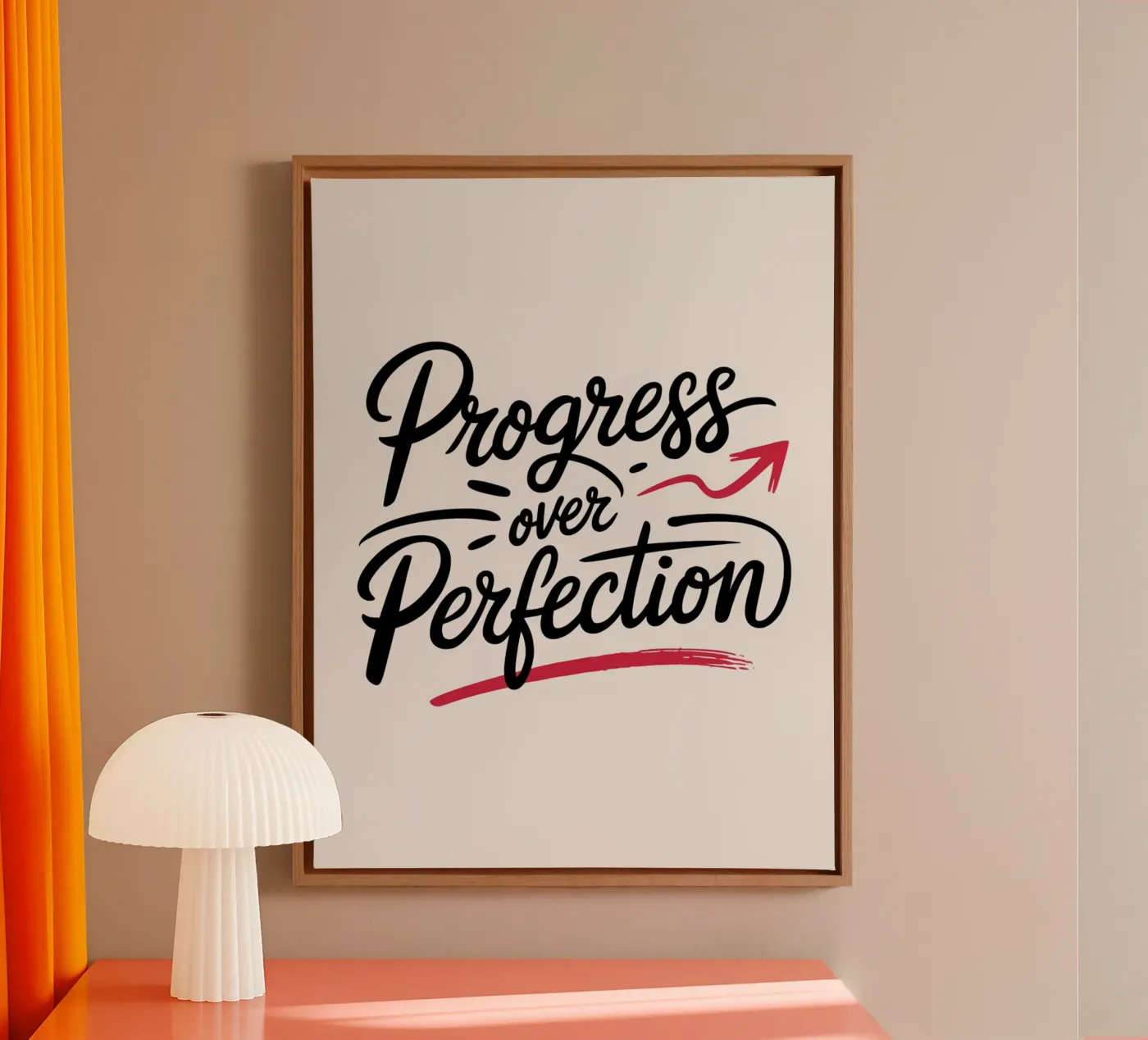 Progress Over Perfection canvas by logic