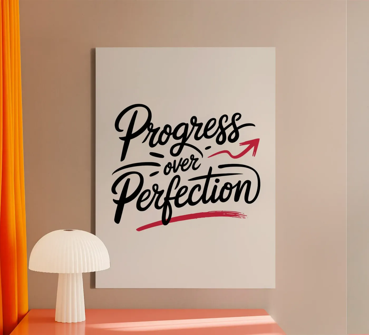 Progress Over Perfection canvas by logic