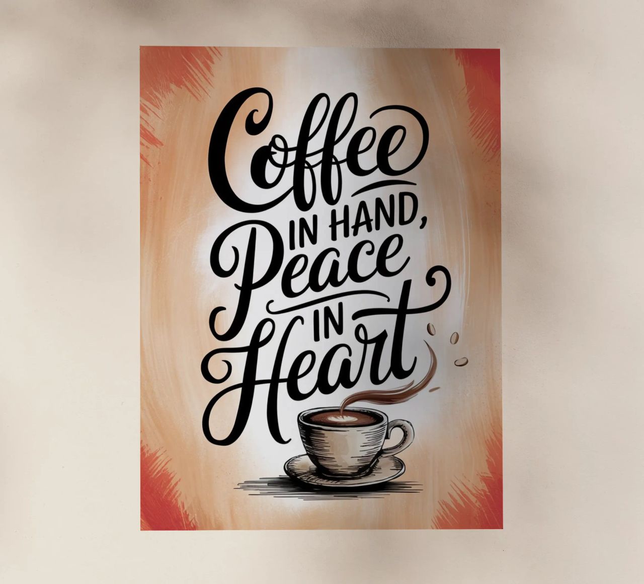 Caffè in mano, pace nel cuore pellicola backlit da logic