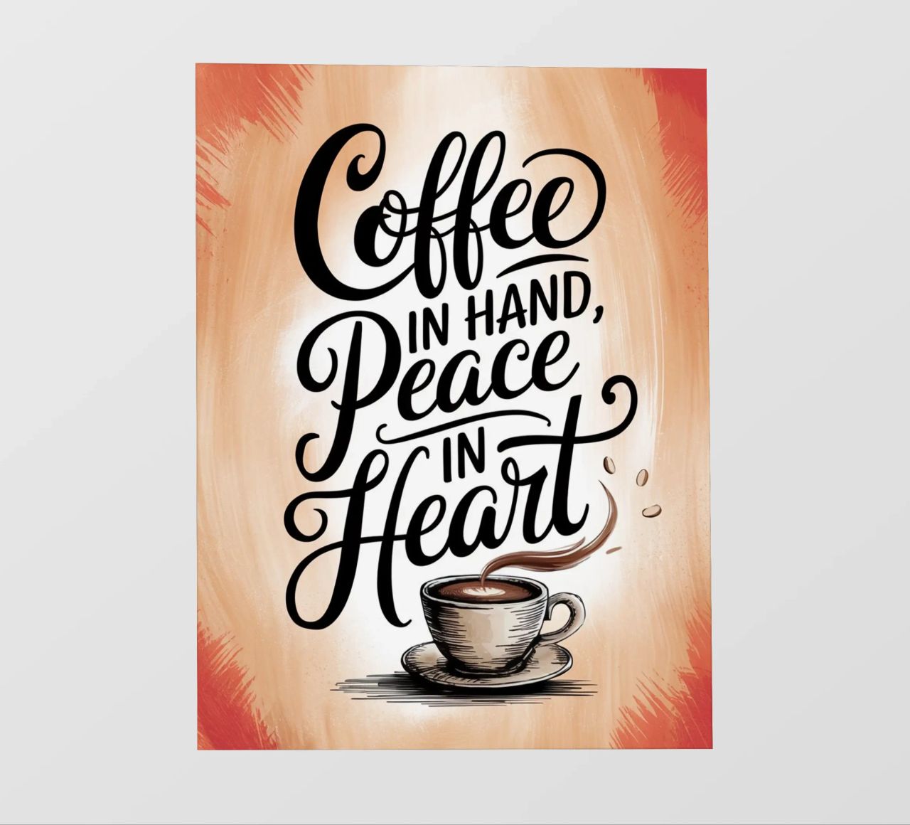 Caffè in mano, pace nel cuore telo in pvc da logic