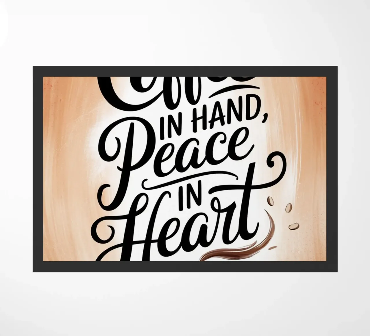 Caffè in mano, pace nel cuore zerbino da logic