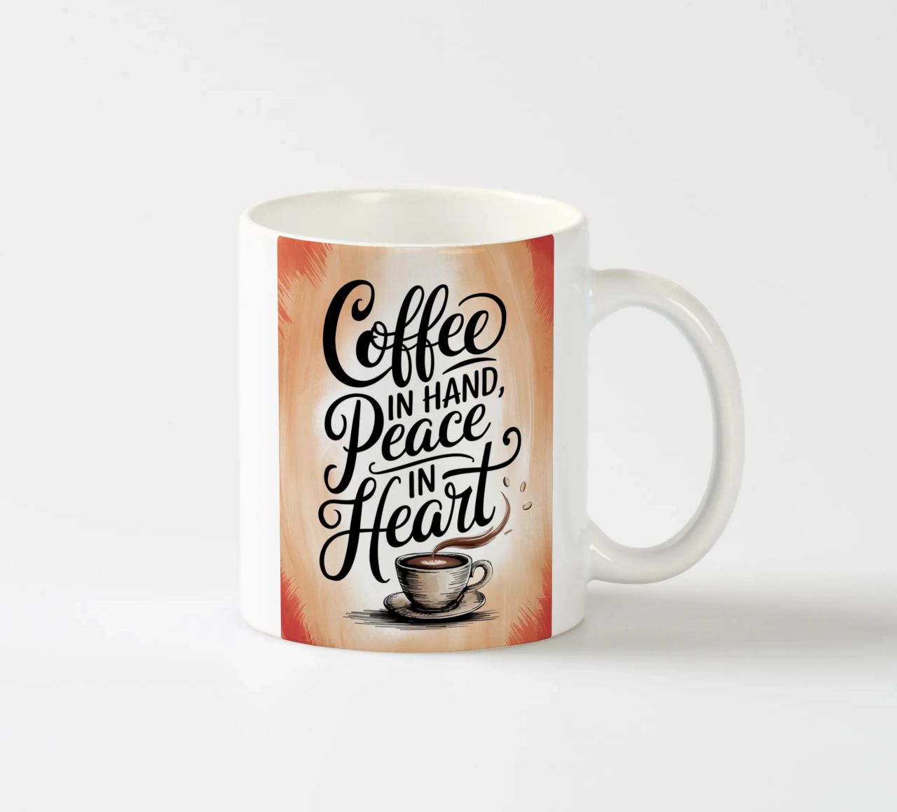 Caffè in mano, pace nel cuore tazza in ceramica da logic