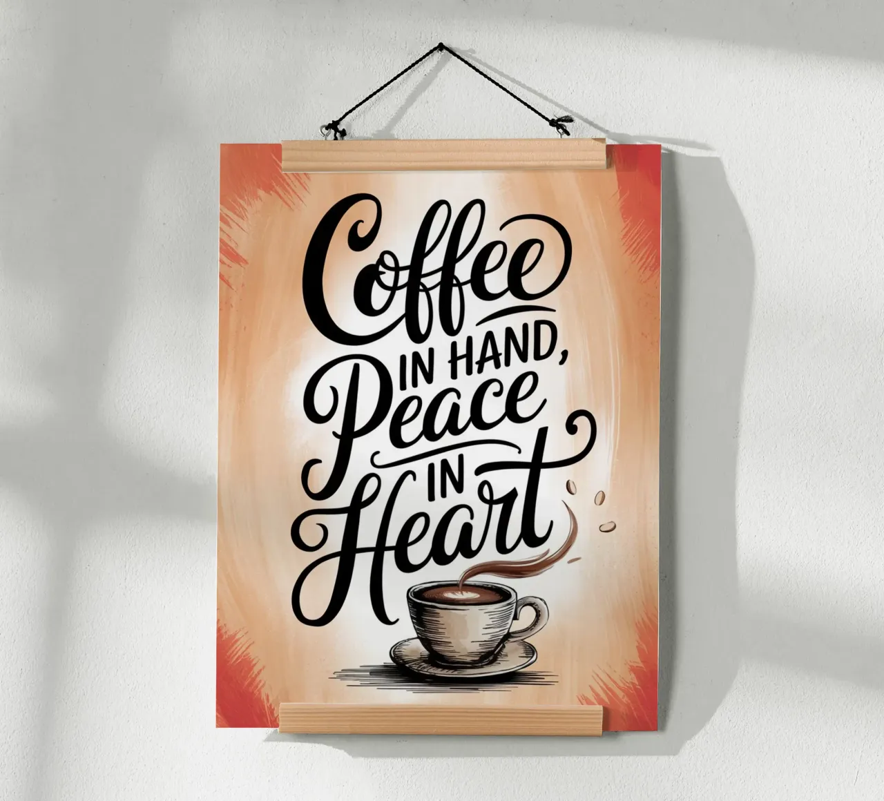 Caffè in mano, pace nel cuore carta hahnemühle da logic