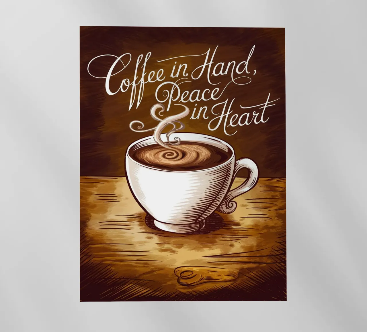 Caffè in mano, pace nel cuore pellicola backlit da logic