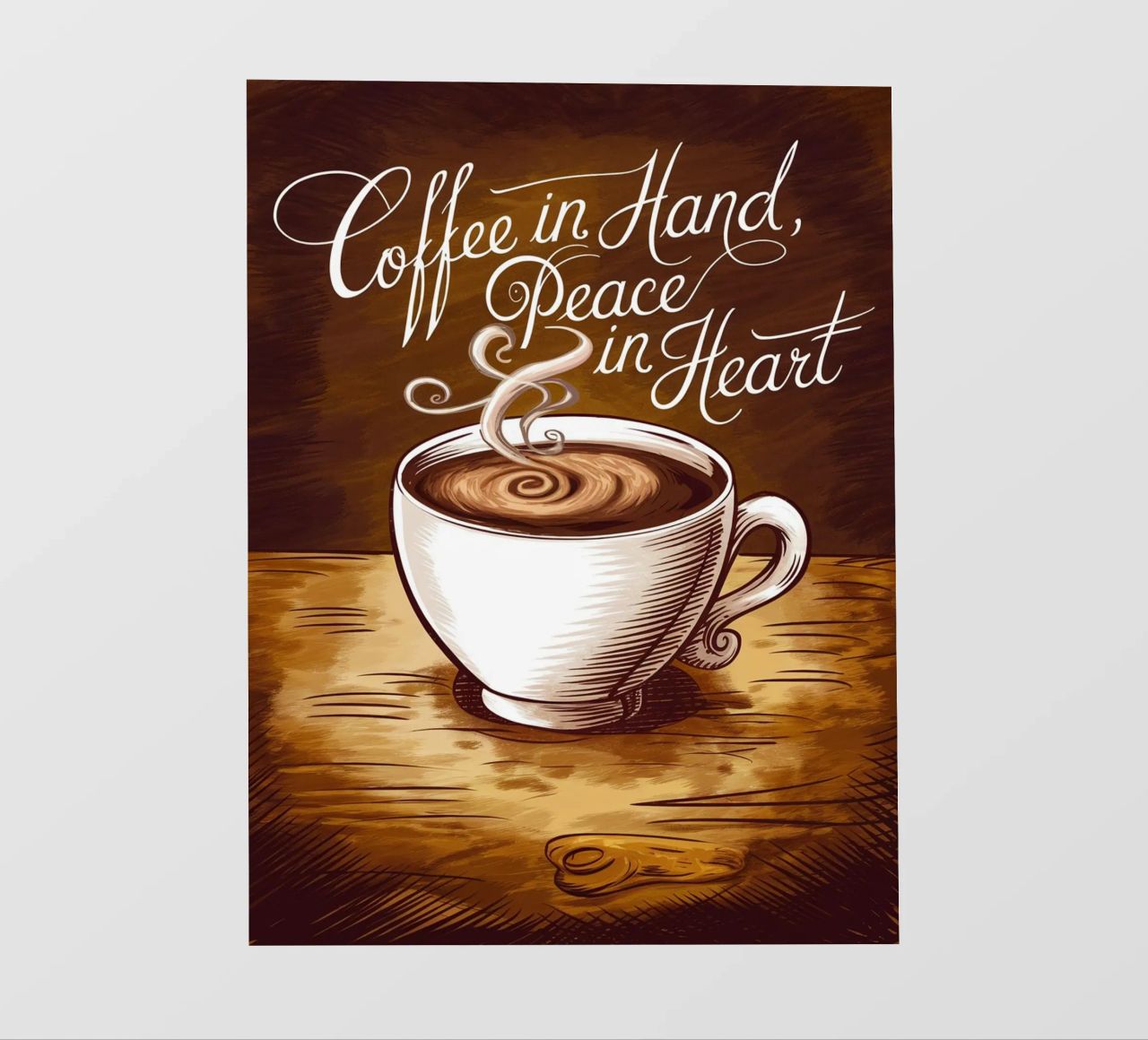 Caffè in mano, pace nel cuore pellicola backlit da logic