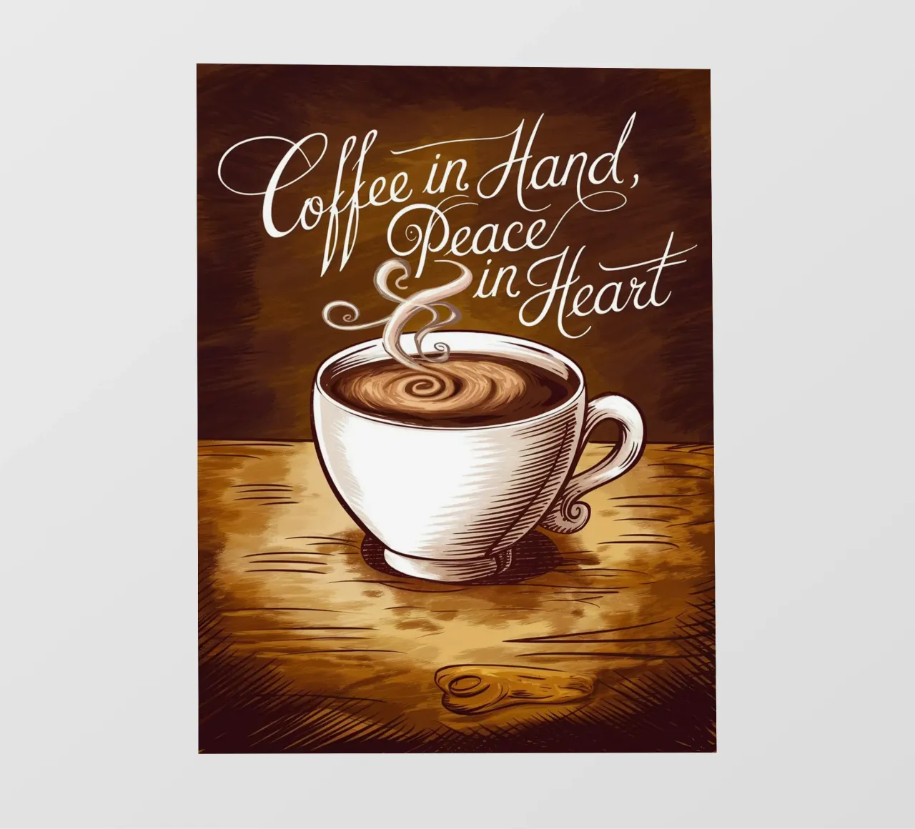 Caffè in mano, pace nel cuore pellicola backlit da logic