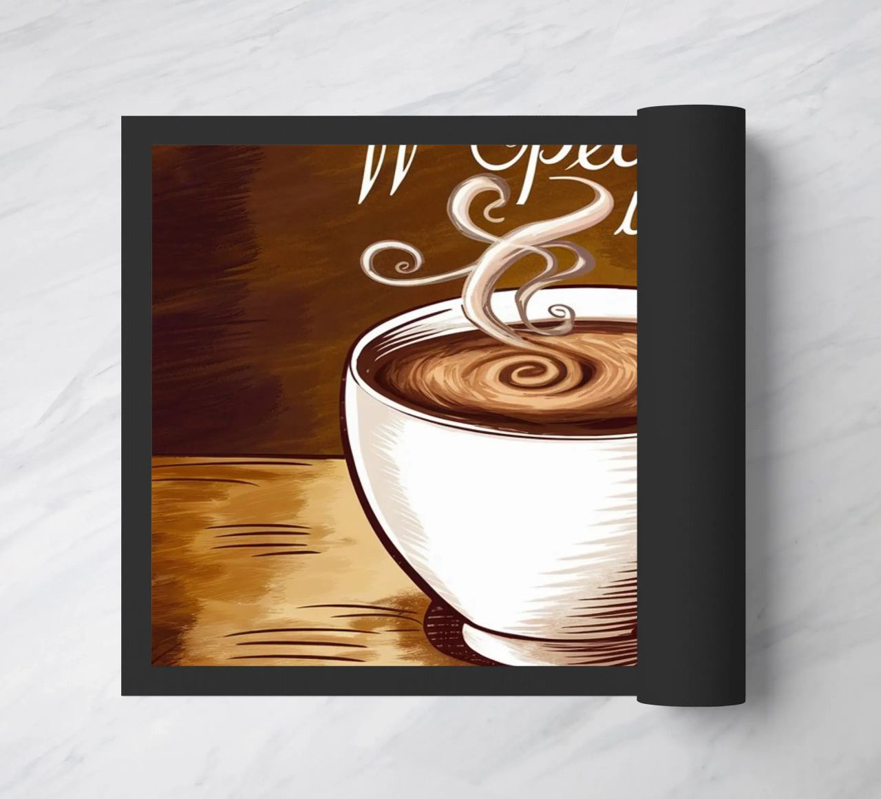 Caffè in mano, pace nel cuore zerbino da logic