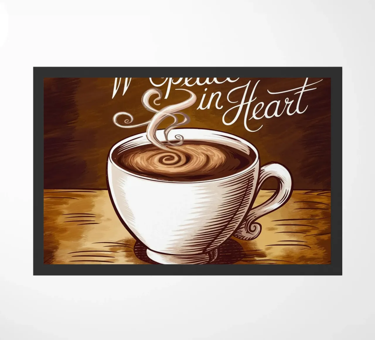 Caffè in mano, pace nel cuore zerbino da logic