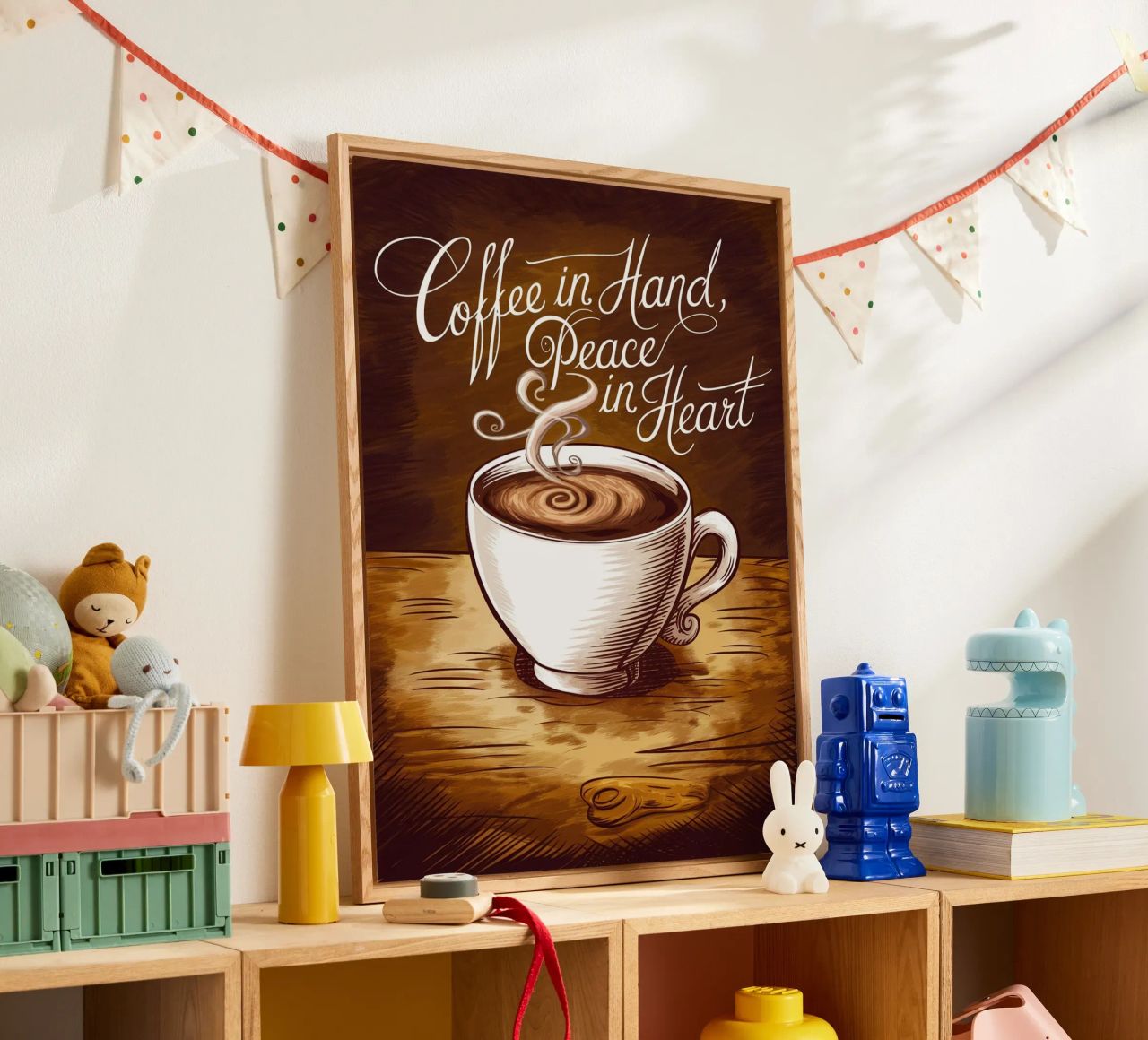 Caffè in mano, pace nel cuore plexiglass da logic