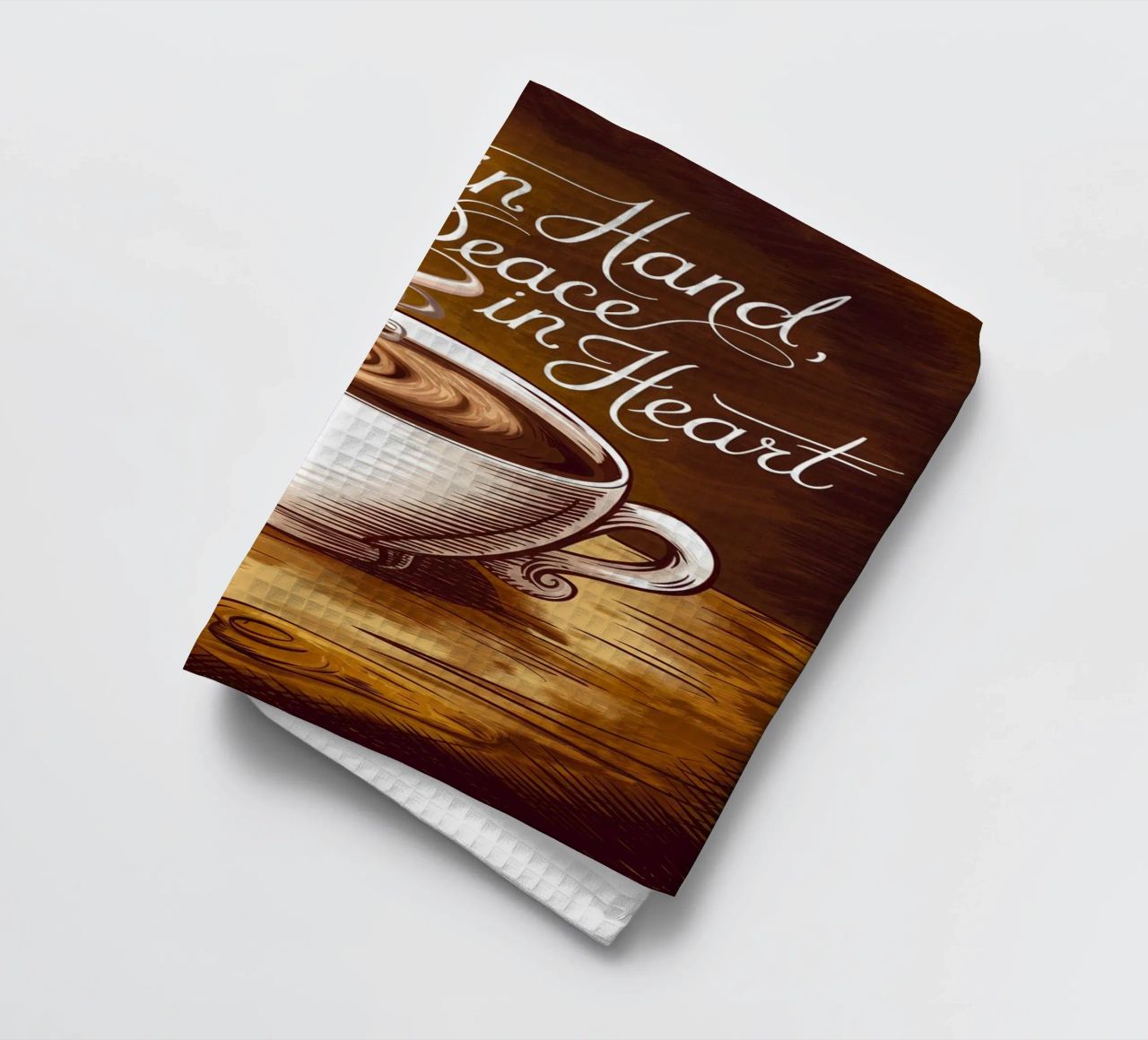 Caffè in mano, pace nel cuore canovaccio da cucina da logic