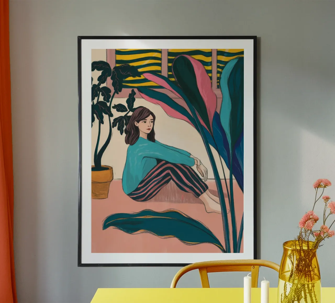 Contemplazione tranquilla poster con telaio in alluminio da Artie Shifa