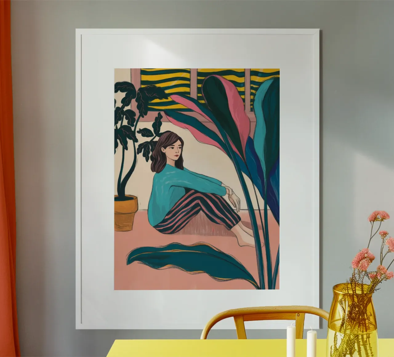 Contemplazione tranquilla poster con telaio in alluminio da Artie Shifa