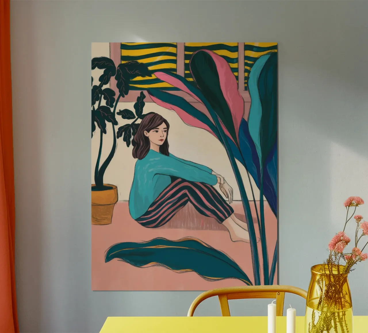 Contemplazione tranquilla poster con telaio in alluminio da Artie Shifa