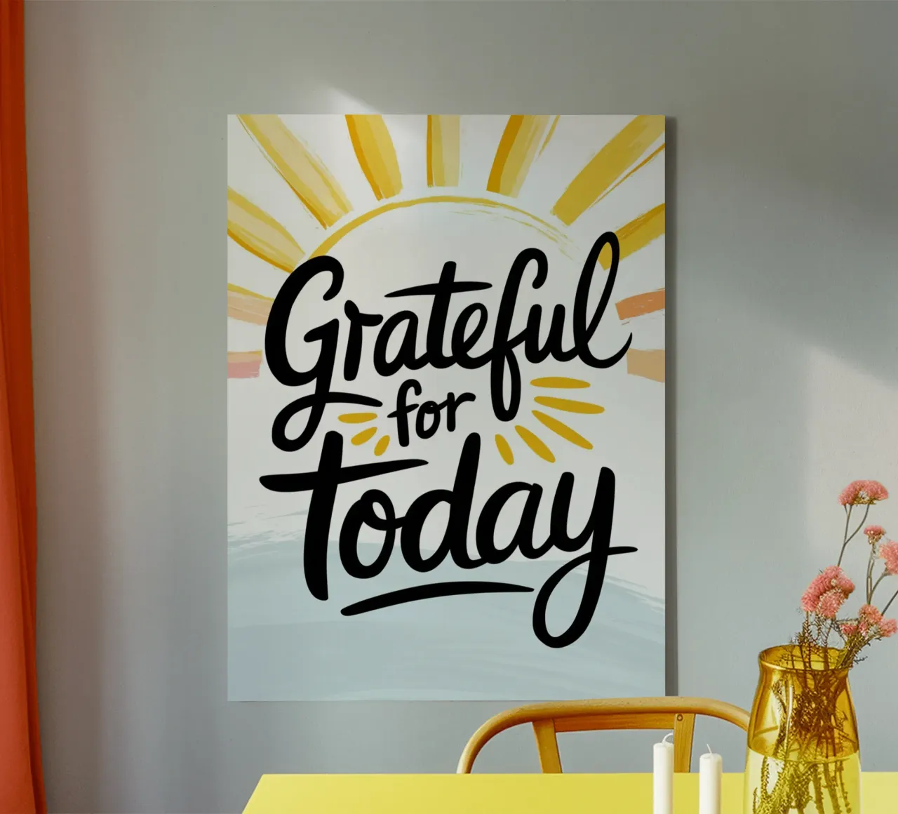 Grateful for Today canvas with Floater frame by logic