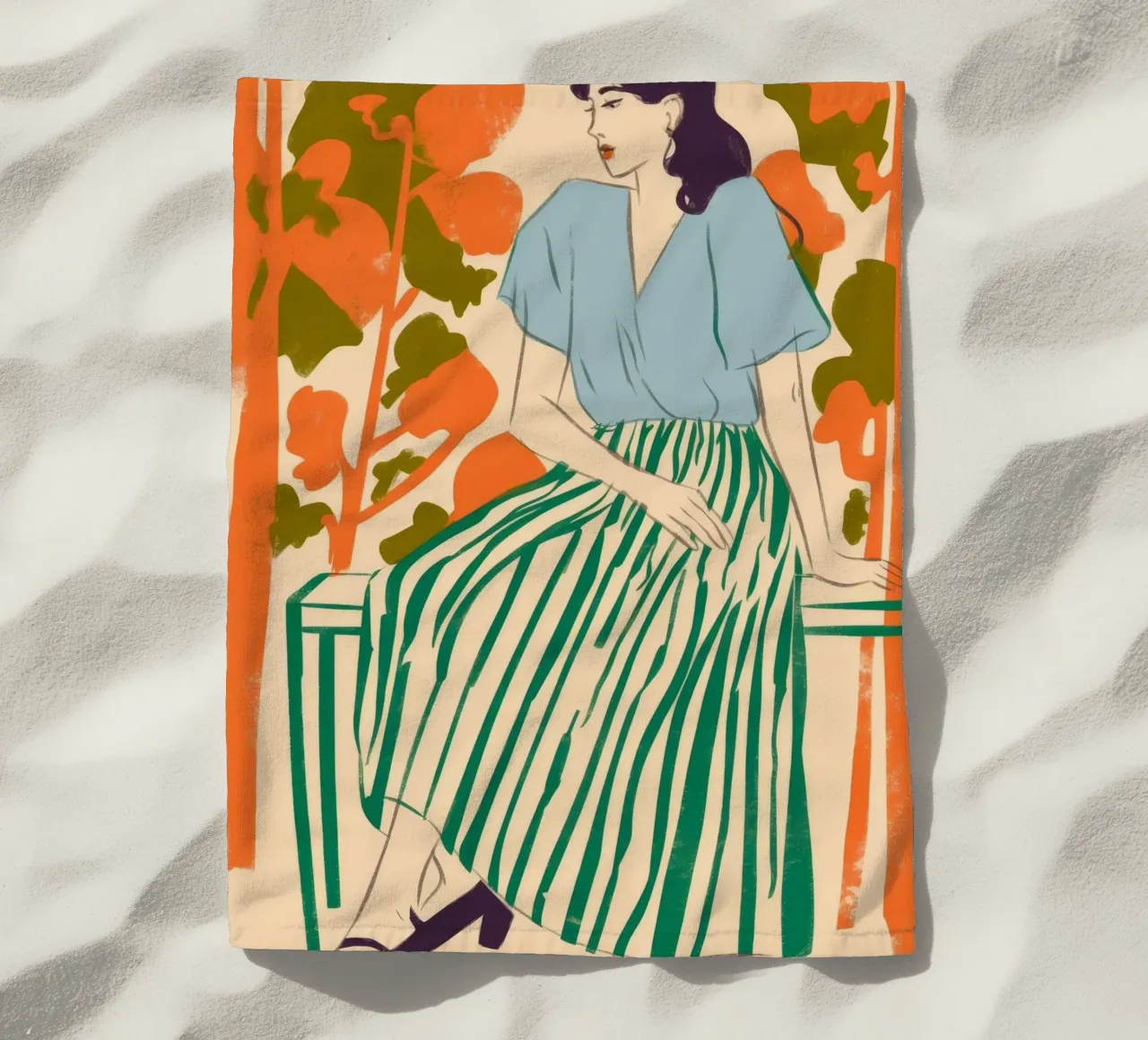 Garden Rest beach towel by Artie Shifa