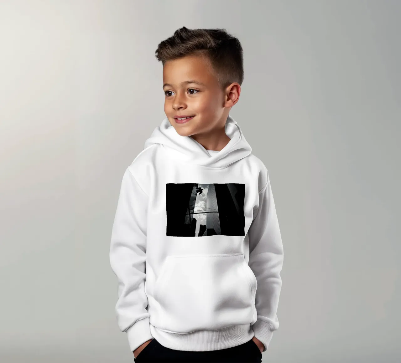 Bird in New York felpa bambino con cappuccio da Flo Klein