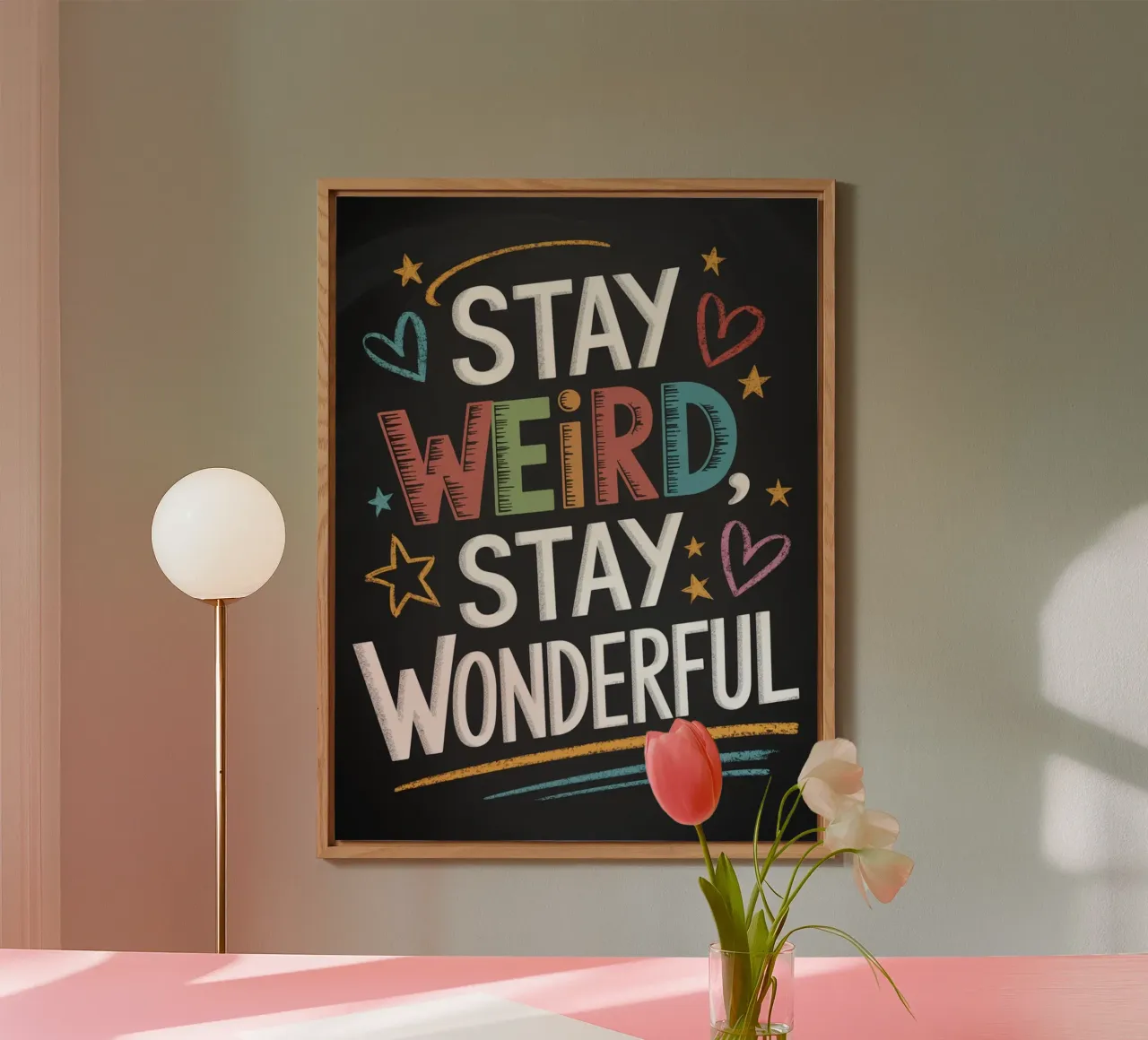 STAY WEIRD STAY WONDERFUL alluminio dibond da logic