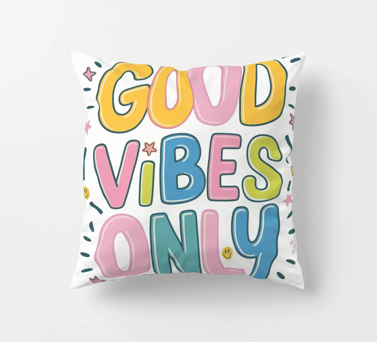Good Vibes Only decorative cushion by logic