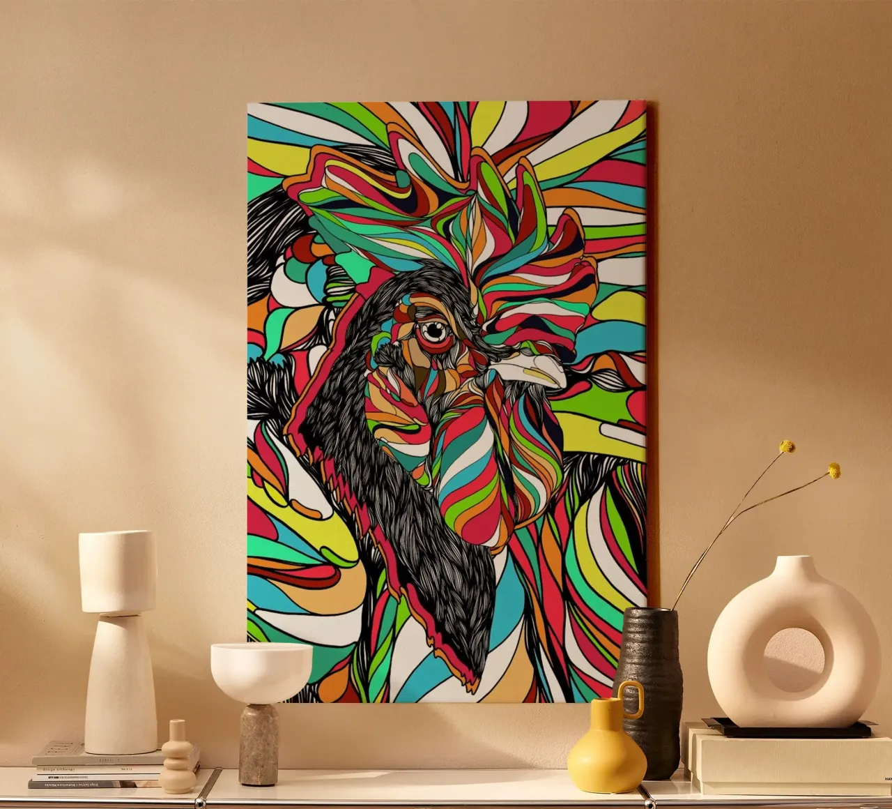 Tropical Cock canvas by Danny Ivan