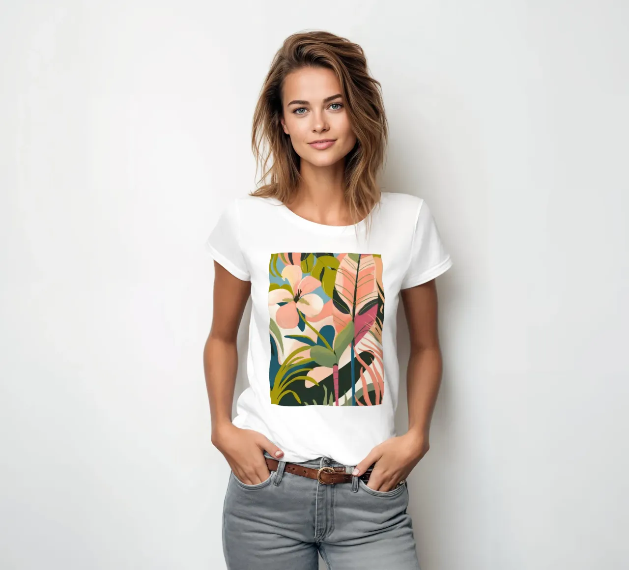 Tropical Dreamscape women's fitted t-shirt by Artie Shifa