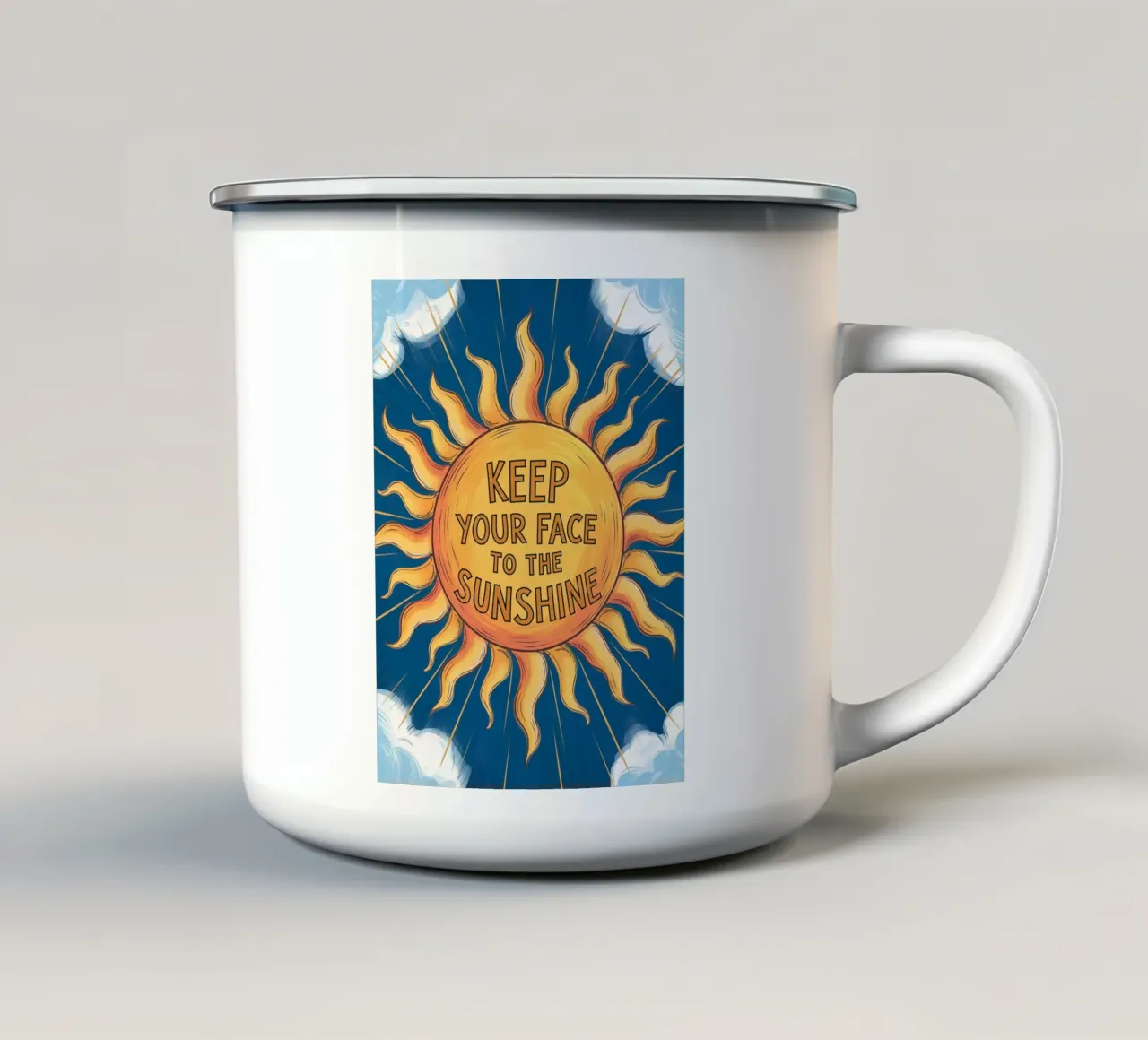 KEEP YOUR FACE TO THE SUNSHINE enamel mug by logic