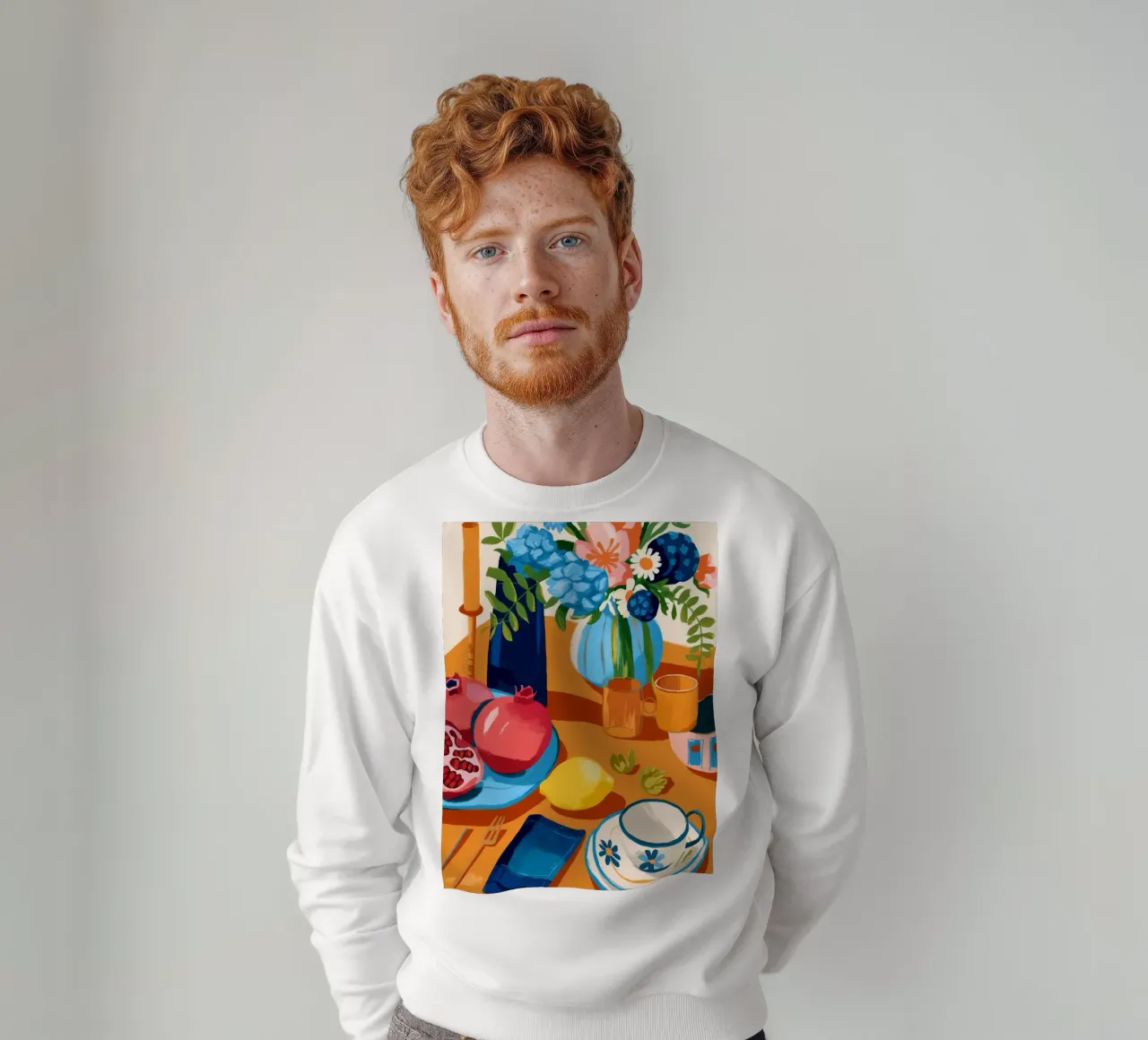 Vibrant Still Life sweatshirt by Artie Shifa