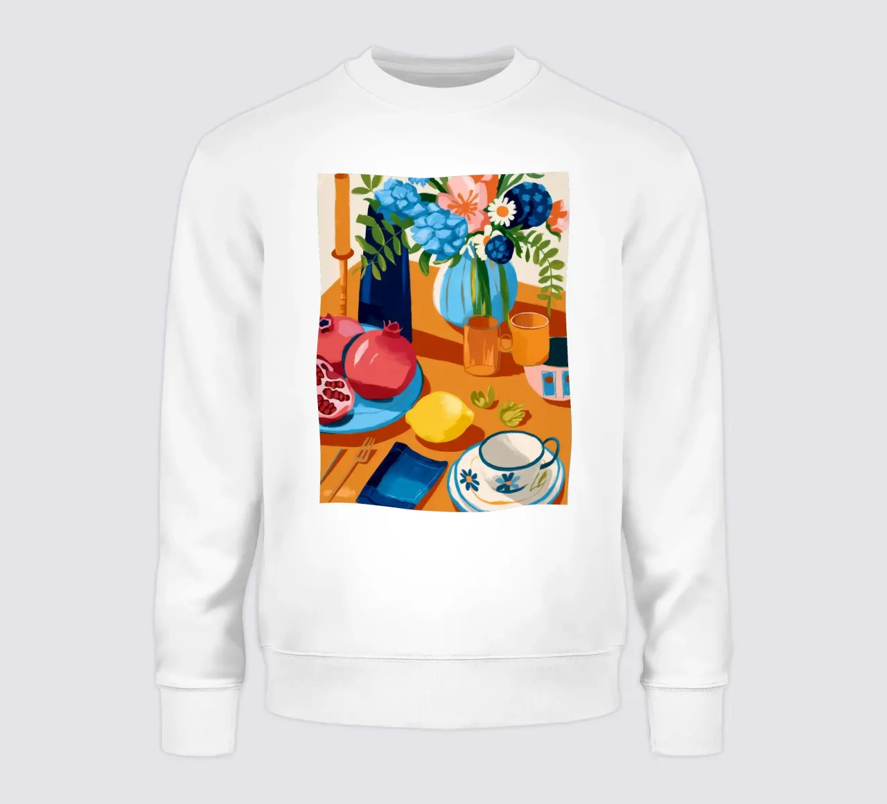 Vibrant Still Life sweatshirt by Artie Shifa