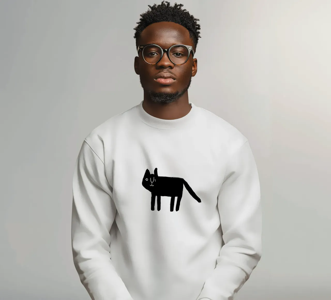 Gatto nero n. 1 felpa da bueronoull