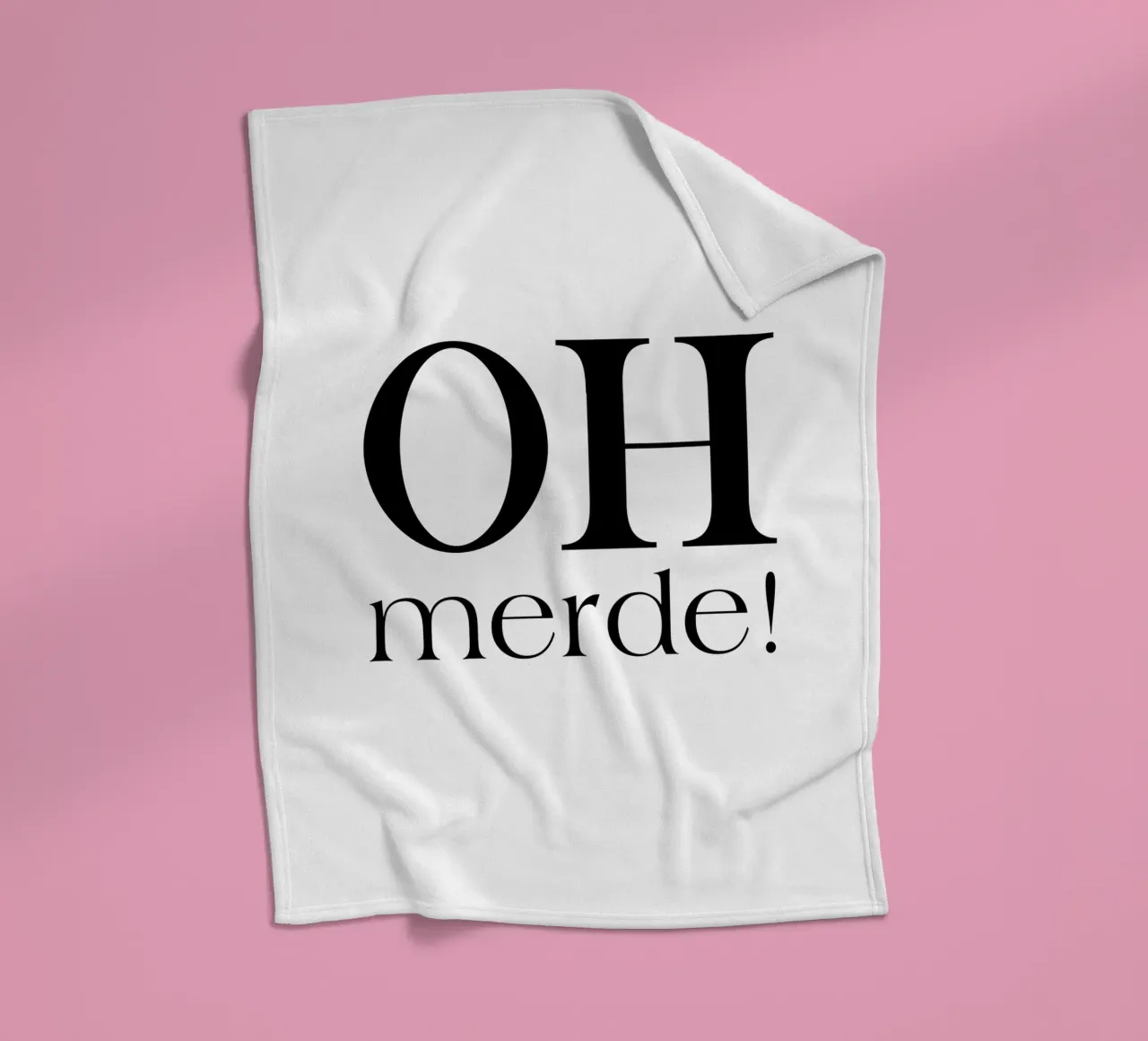 Oh Merde Simple Minimalist Elegant Typography Fleecedecke von YV TYPOGRAPHY