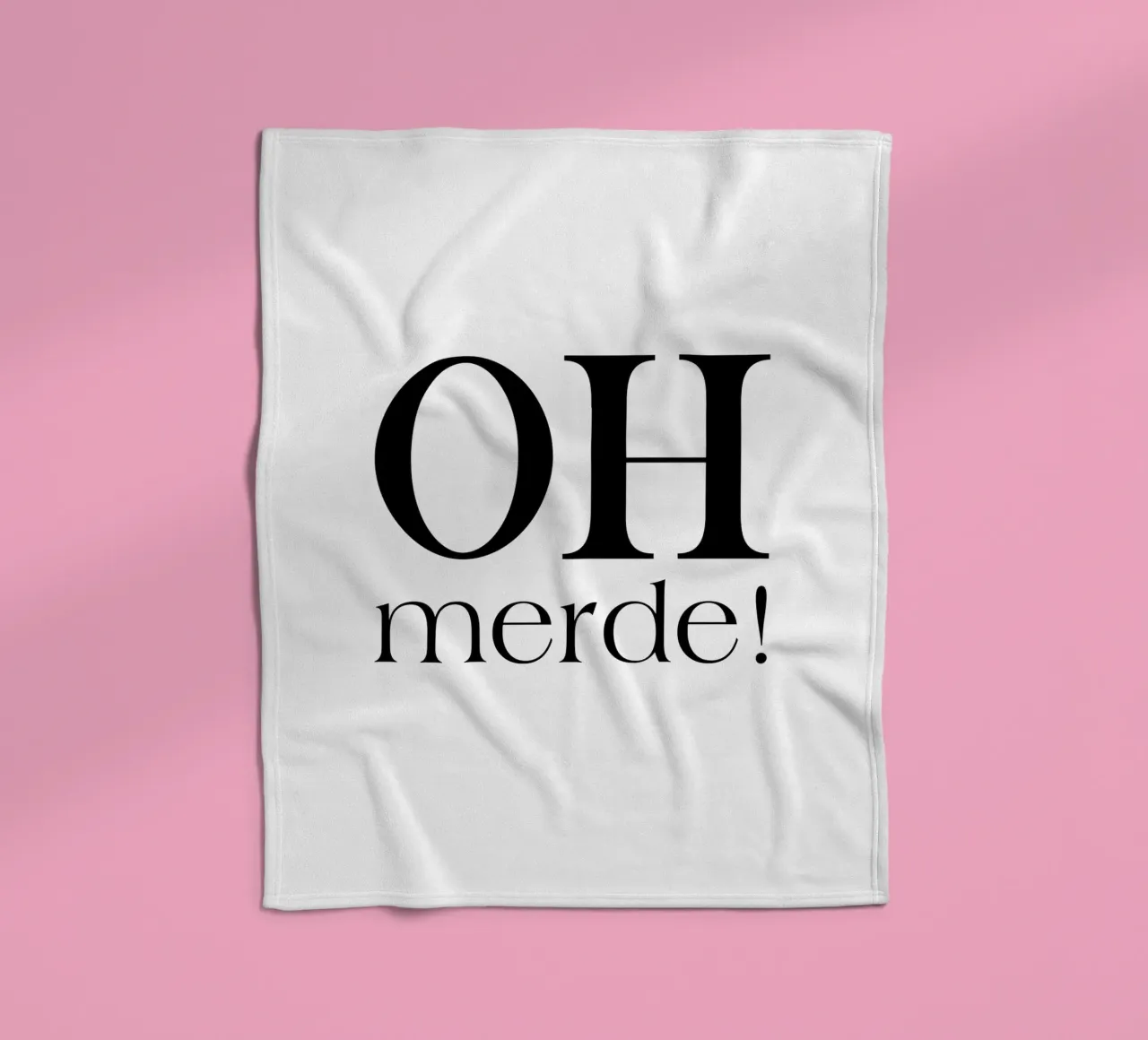 Oh Merde Simple Minimalist Elegant Typography Fleecedecke von YV TYPOGRAPHY