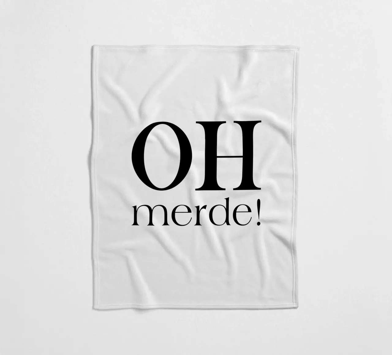 Oh Merde Simple Minimalist Elegant Typography Fleecedecke von YV TYPOGRAPHY