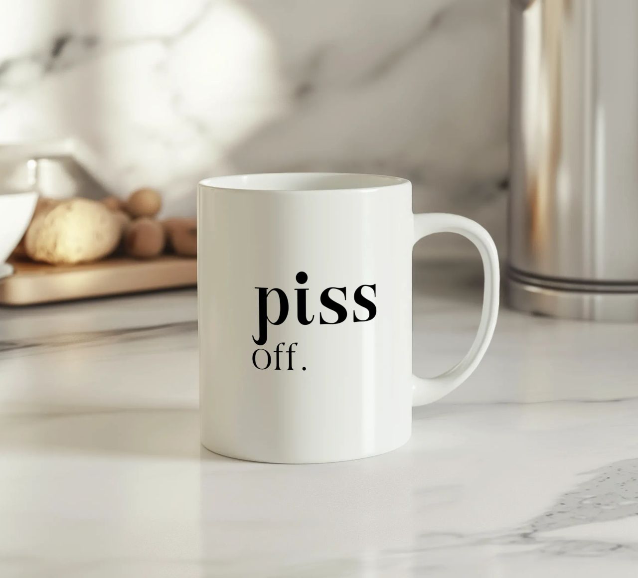 Piss Off Semplice elegante tipografia minimalista tazza in ceramica da YV TYPOGRAPHY